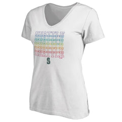 Seattle Mariners Women's City Pride V-Neck T-Shirt - White