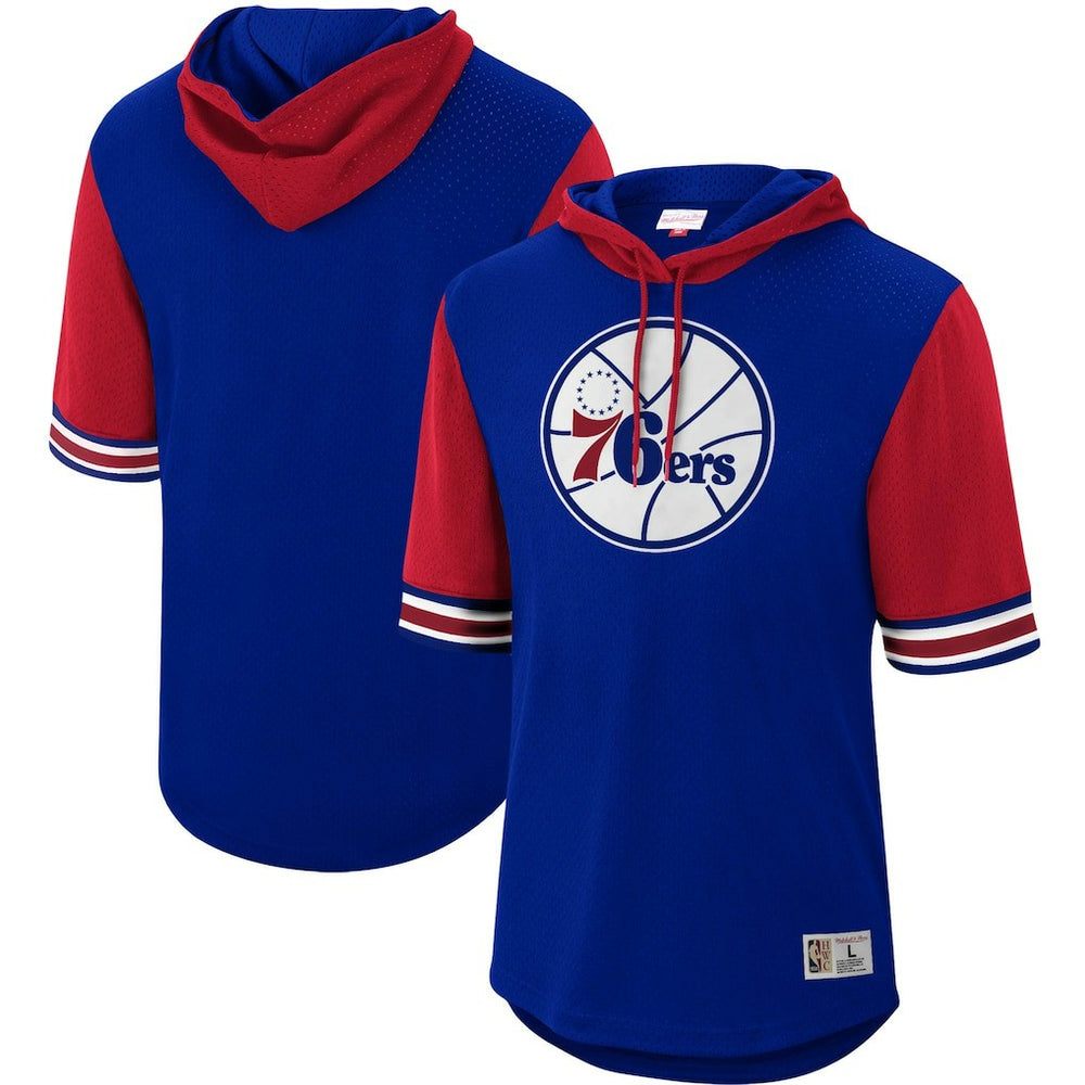 Philadelphia 76ers Hardwood Classics Buzzer Beater Mesh Pullover Hoodie - Royal | Mitchell & Ness for sale