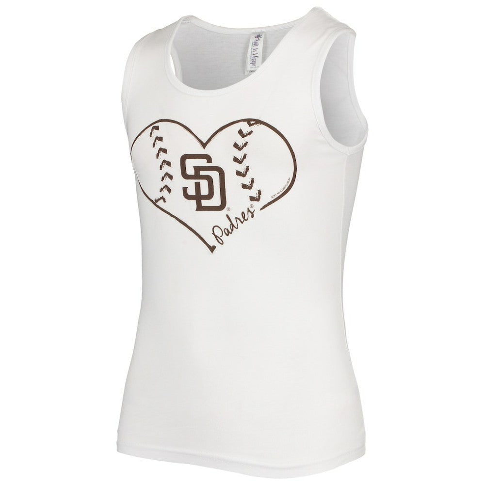 San Diego Padres Soft as a Grape Girls Youth Team Tank Top - White