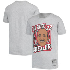 Clyde Drexler Portland Trail Blazers Youth Hardwood Classics King of the Court Player T-Shirt - Gray | Mitchell & Ness outlet