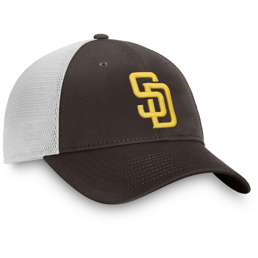 San Diego Padres Team Core Unstructured Trucker Adjustable Hat - Brown/White