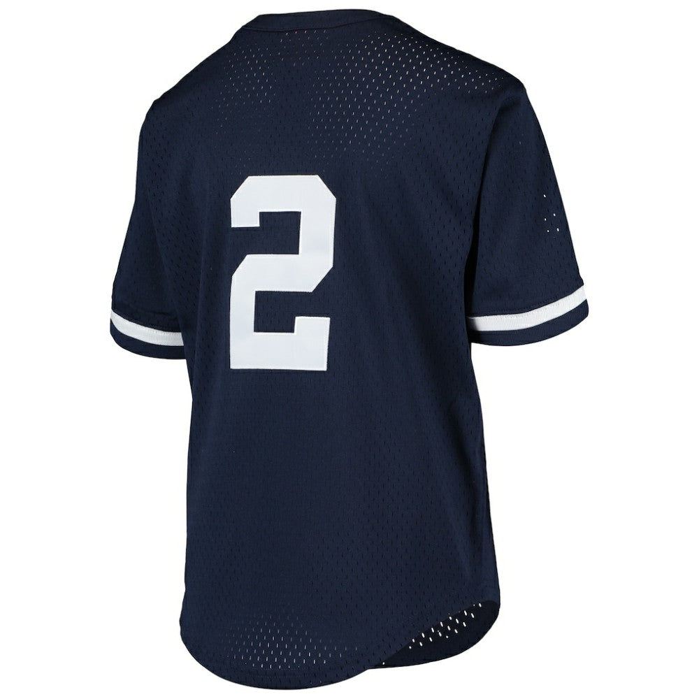 Derek Jeter New York Yankees Youth Cooperstown Collection Mesh Batting Practice Jersey - Navy | Mitchell & Ness