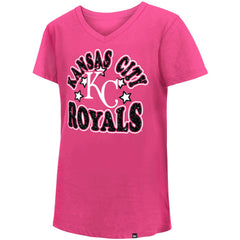 Kansas City Royals Girls Youth Jersey Stars V-Neck T-Shirt - Pink | New Era