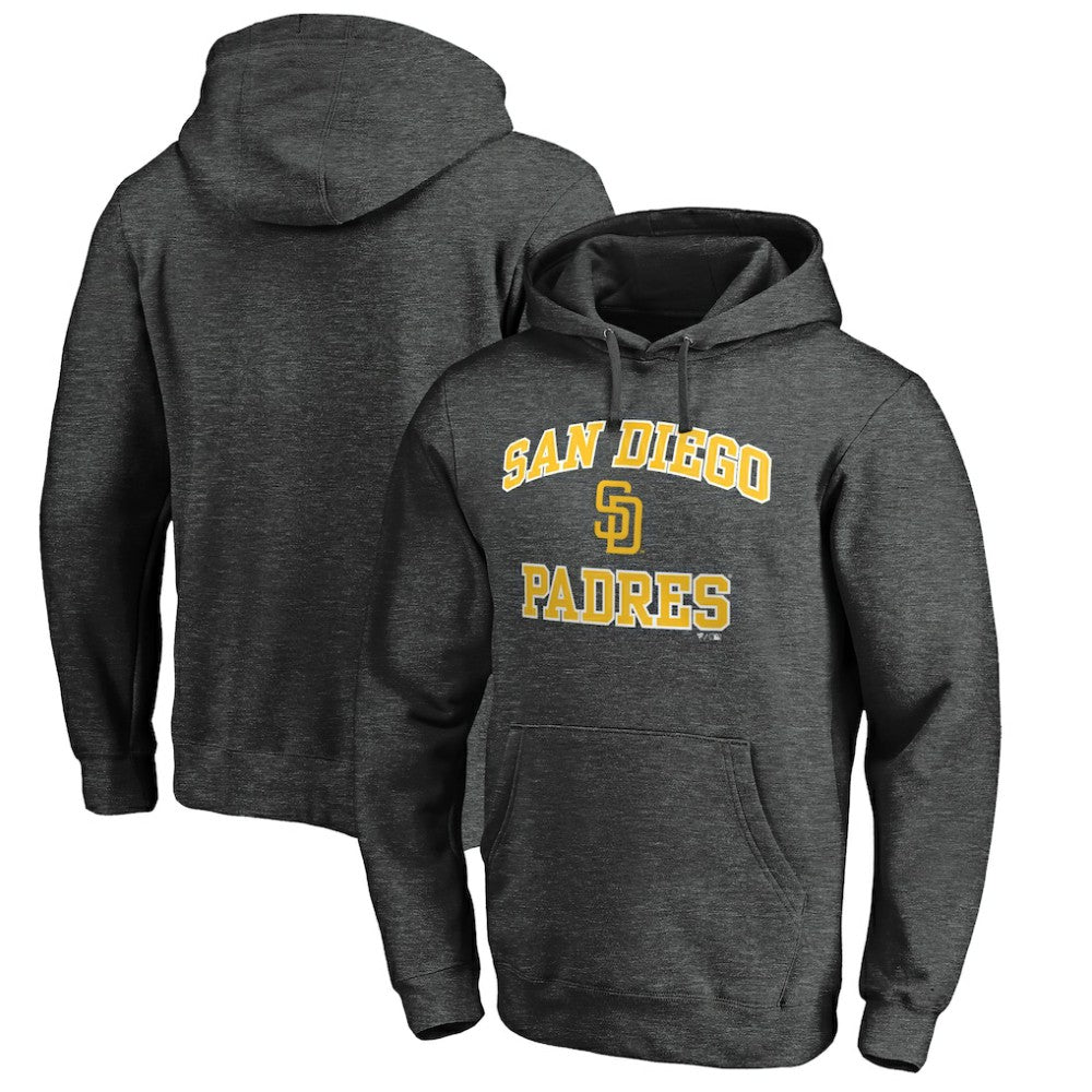 San Diego Padres Heart and Soul Pullover Hoodie - Charcoal