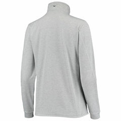 New York Yankees Vineyard Vines Women's Stripe Sankaty Half-Zip Pullover Top - Heather Gray