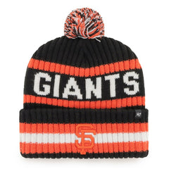 San Francisco Giants Bering Cuffed Knit Hat with Pom - Black | 47 brand