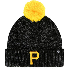 Pittsburgh Pirates Women's Knit Cuffed Hat with Pom - Black | 47 brand