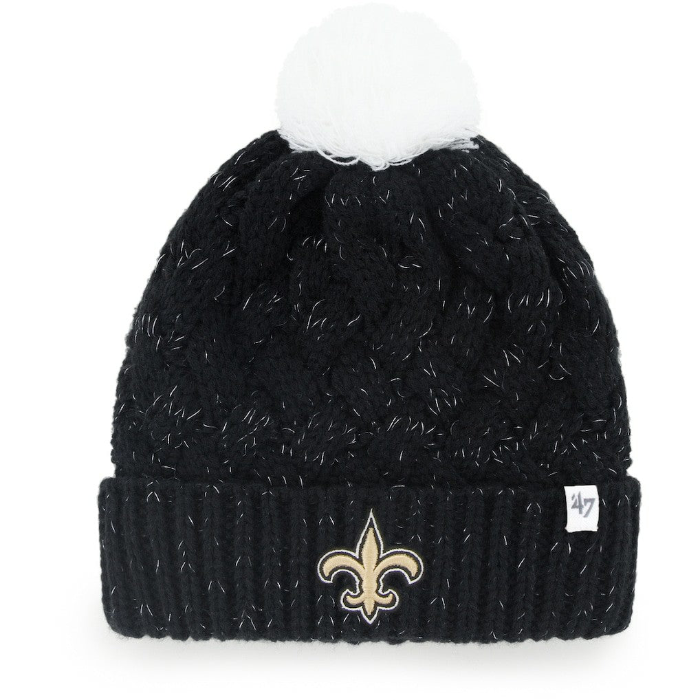 NFL New Orleans Saints '47 Women's Fiona Logo Cuffed Knit Hat with Pom