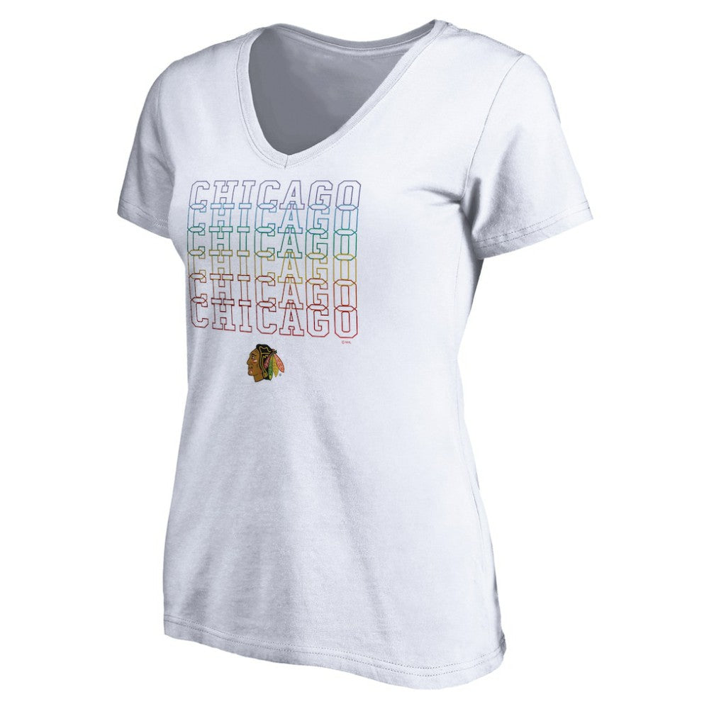 Chicago Blackhawks Women's City Pride V-Neck T-Shirt