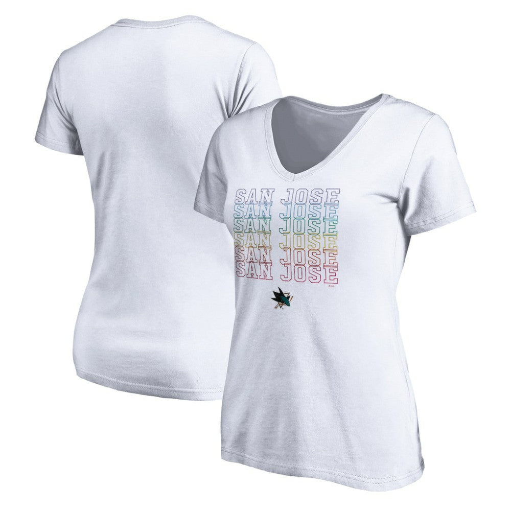 San Jose Sharks Women's City Pride V-Neck T-Shirt