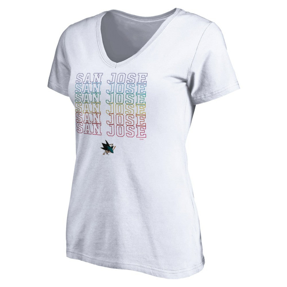 San Jose Sharks Women's City Pride V-Neck T-Shirt