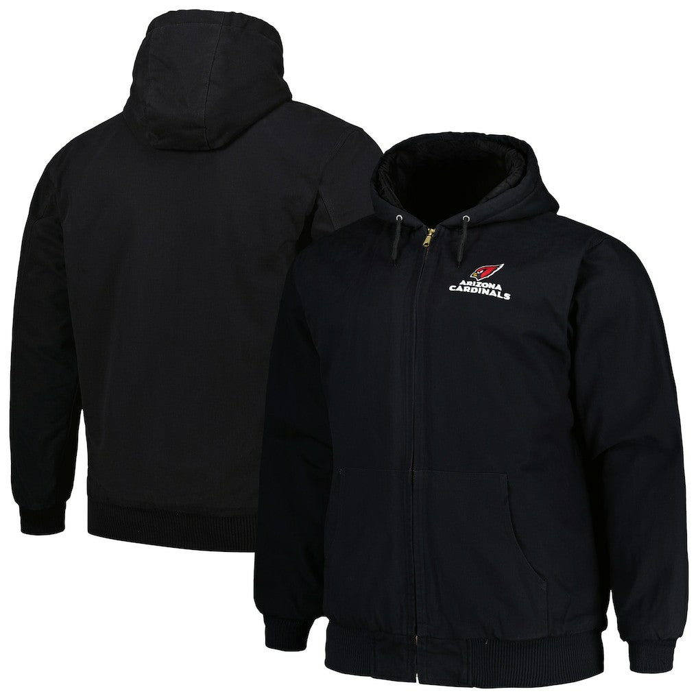 NFL Arizona Cardinals Dunbrooke Big & Tall Dakota Canvas Hoodie Full-Zip Jacket