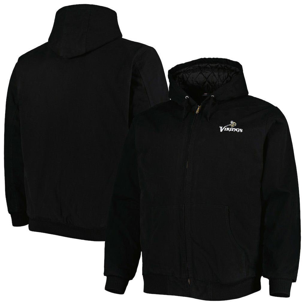 NFL Minnesota Vikings Dunbrooke Big & Tall Dakota Canvas Hoodie Full-Zip Jacket
