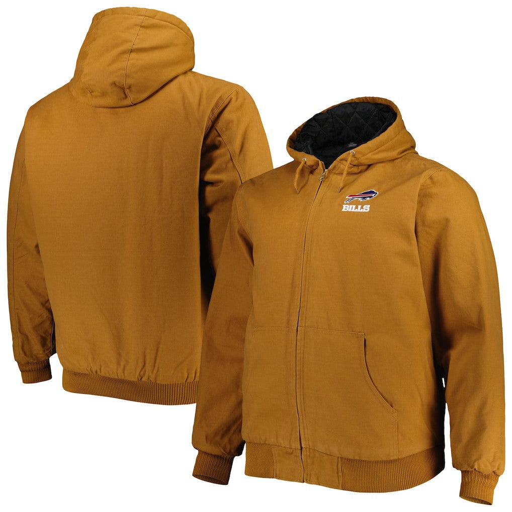 NFL Buffalo Bills Dunbrooke Big & Tall Dakota Canvas Hoodie Full-Zip Jacket