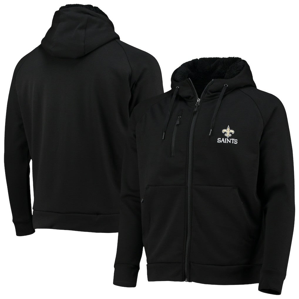 NFL New Orleans Saints Dunbrooke Shag Tri-Blend Full-Zip Raglan Hoodie