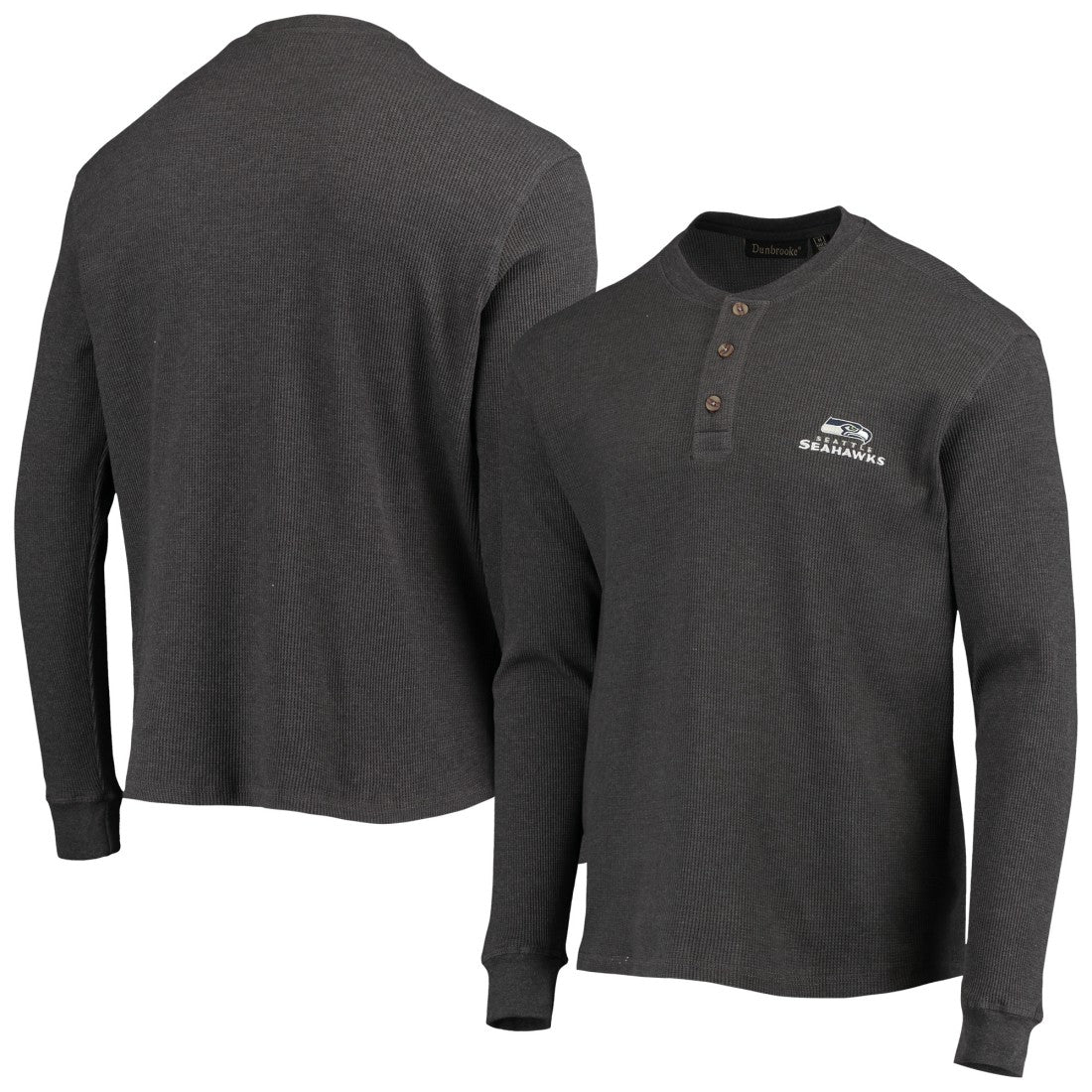 NFL Seattle Seahawks Dunbrooke Logo Maverick Thermal Henley Long Sleeve T-Shirt