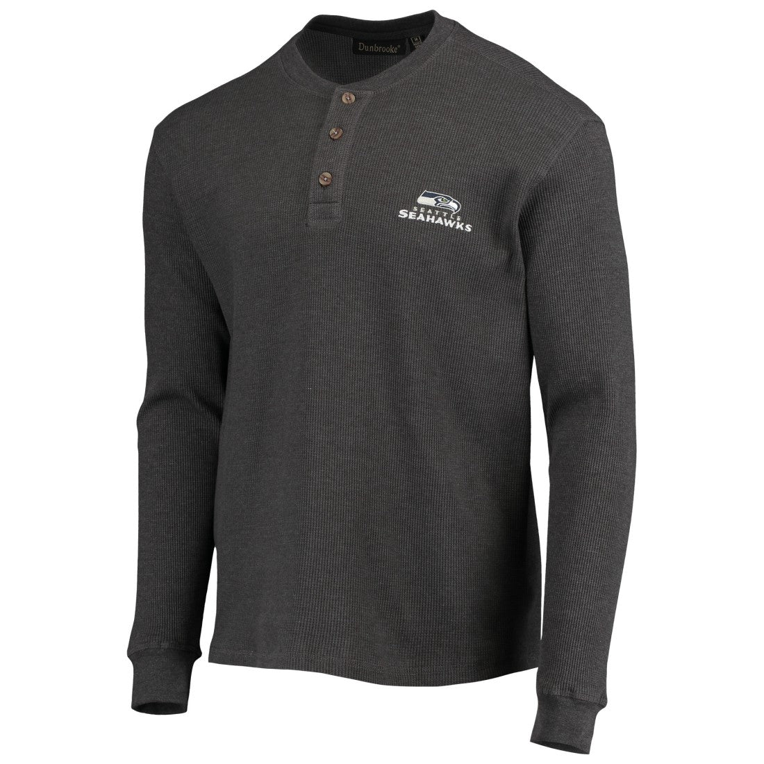 NFL Seattle Seahawks Dunbrooke Logo Maverick Thermal Henley Long Sleeve T-Shirt