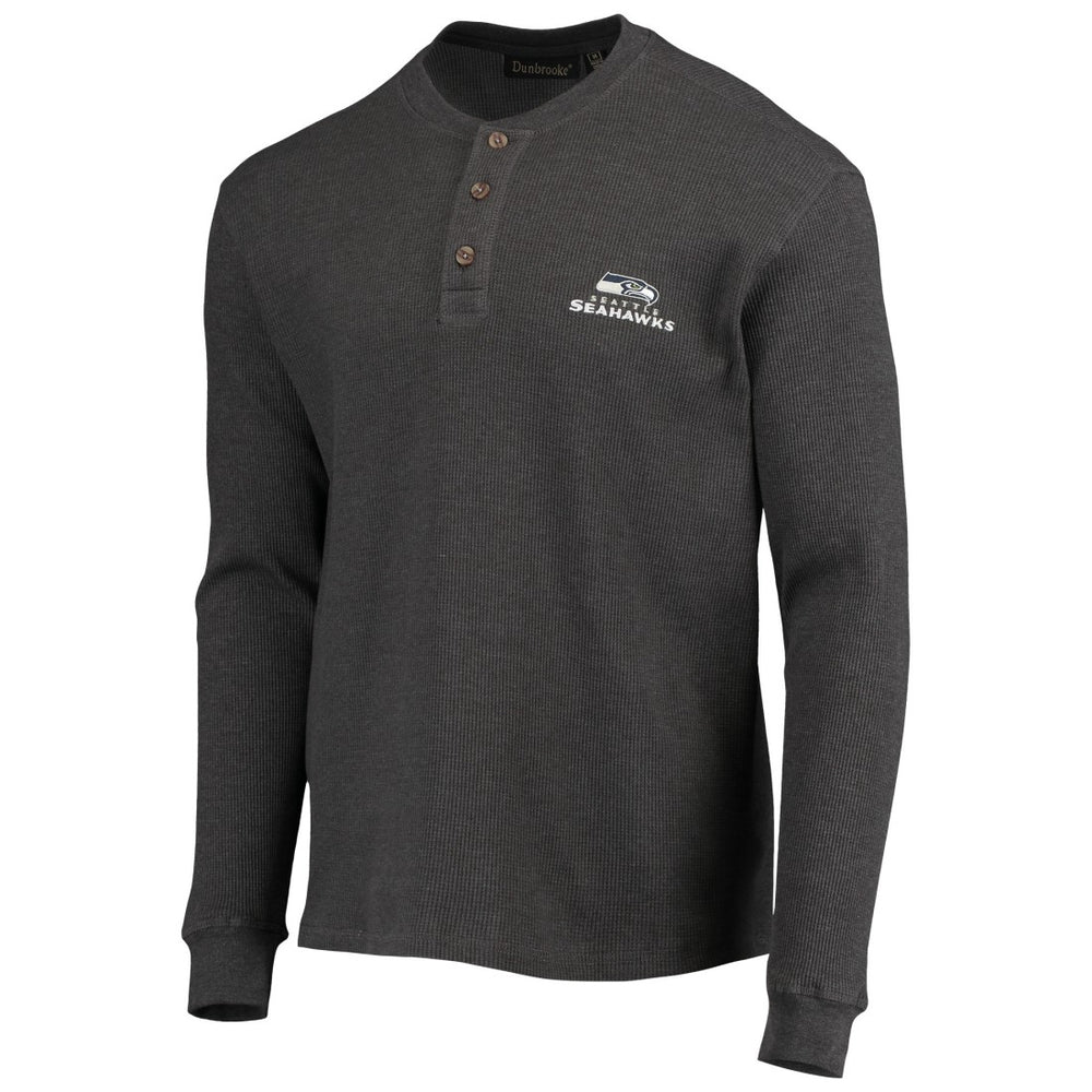 NFL Seattle Seahawks Dunbrooke Logo Maverick Thermal Henley Long Sleeve T-Shirt