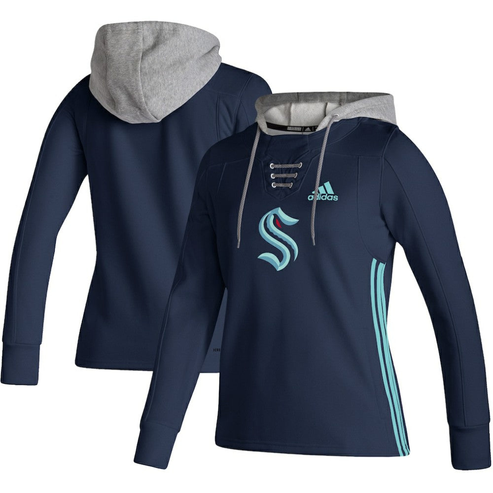 Seattle Kraken adidas Women's Skate Lace AEROREADY Pullover Hoodie
