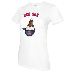 Boston Red Sox Tiny Turnip Women's Sundae Helmet T-Shirt - White