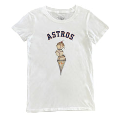Houston Astros Tiny Turnip Women's Triple Scoop T-Shirt - White