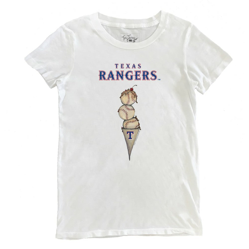 Texas Rangers Tiny Turnip Women's Triple Scoop T-Shirt - White