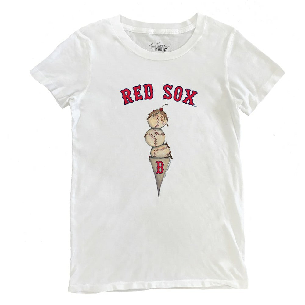 Boston Red Sox Tiny Turnip Women's Triple Scoop T-Shirt - White