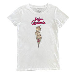 St. Louis Cardinals Tiny Turnip Women's Triple Scoop T-Shirt - White