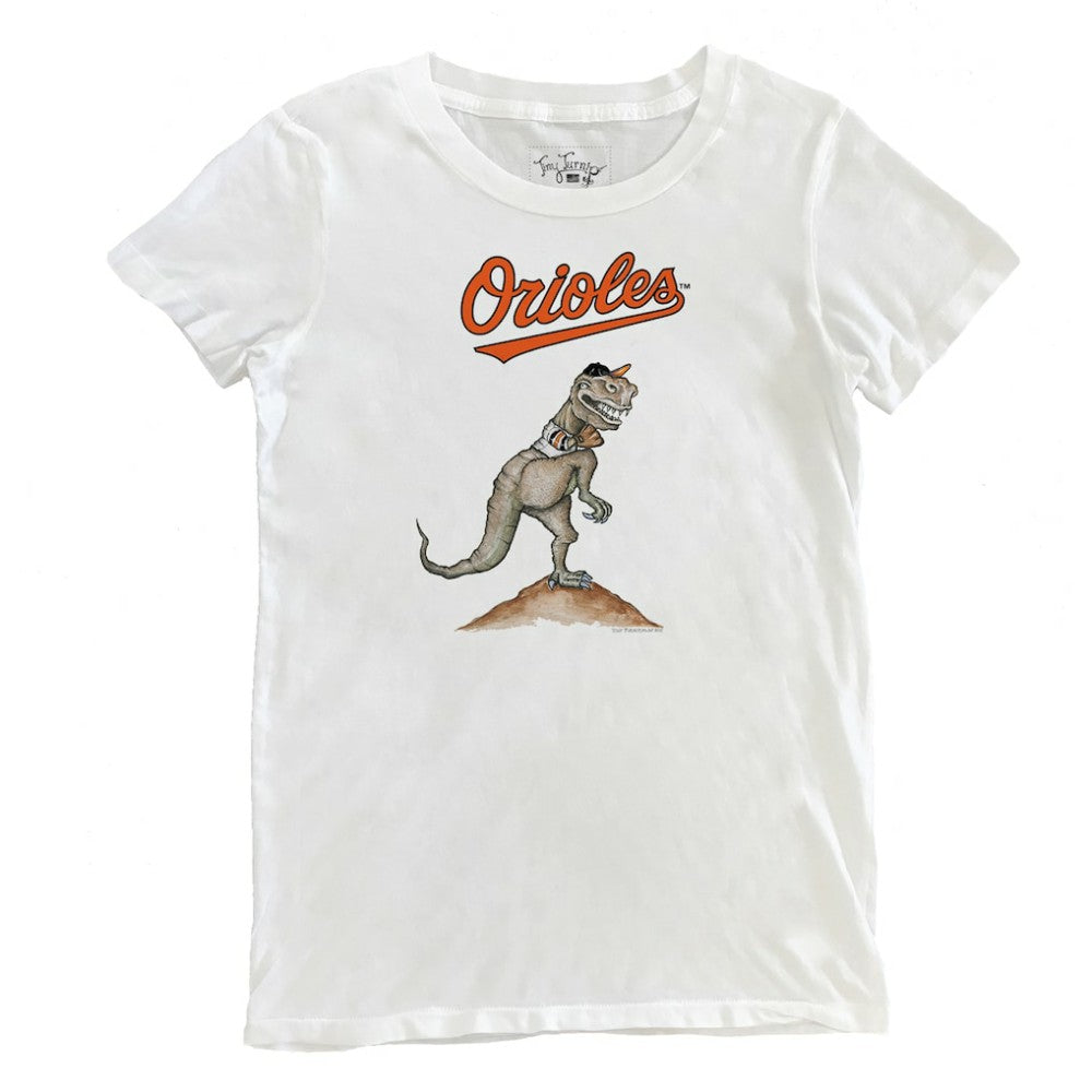 Baltimore Orioles Tiny Turnip Women's TT Rex T-Shirt - White