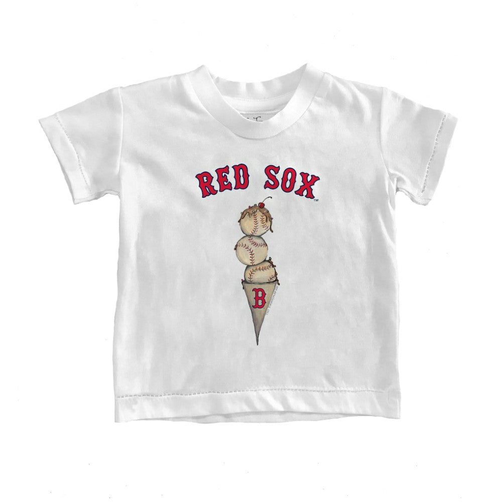 Boston Red Sox Tiny Turnip Youth Triple Scoop T-Shirt - White