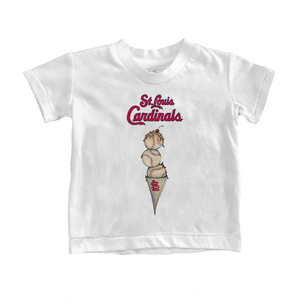 St. Louis Cardinals Tiny Turnip Youth Triple Scoop T-Shirt - White
