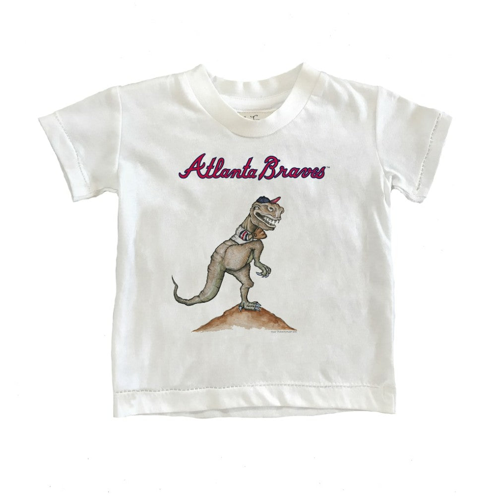 Atlanta Braves Tiny Turnip Youth TT Rex T-Shirt - White