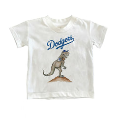 Los Angeles Dodgers Tiny Turnip Youth TT Rex T-Shirt - White