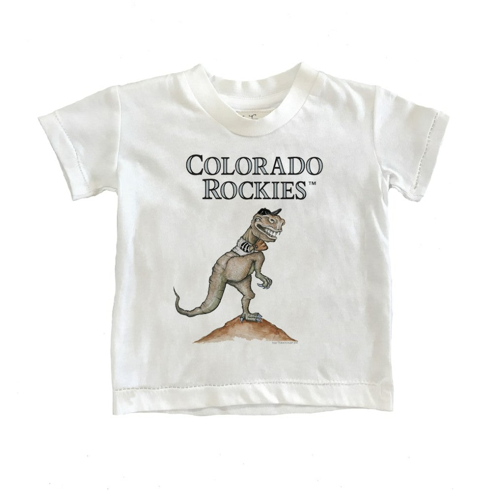 Colorado Rockies Tiny Turnip Youth TT Rex T-Shirt - White