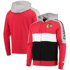 Chicago Blackhawks Starter Playoffs Color Block Full-Zip Hoodie