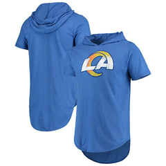 NFL Los Angeles Rams Majestic Threads Primary Logo Tri-Blend Hoodie T-Shirt