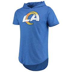NFL Los Angeles Rams Majestic Threads Primary Logo Tri-Blend Hoodie T-Shirt