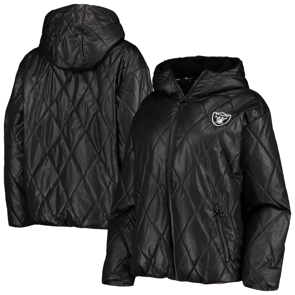 NFL Las Vegas Raiders MSX by Michael Strahan Women's Charlotte Full-Zip Hoodie Puffer Jacket