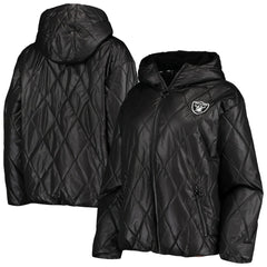 NFL Las Vegas Raiders MSX by Michael Strahan Women's Charlotte Full-Zip Hoodie Puffer Jacket