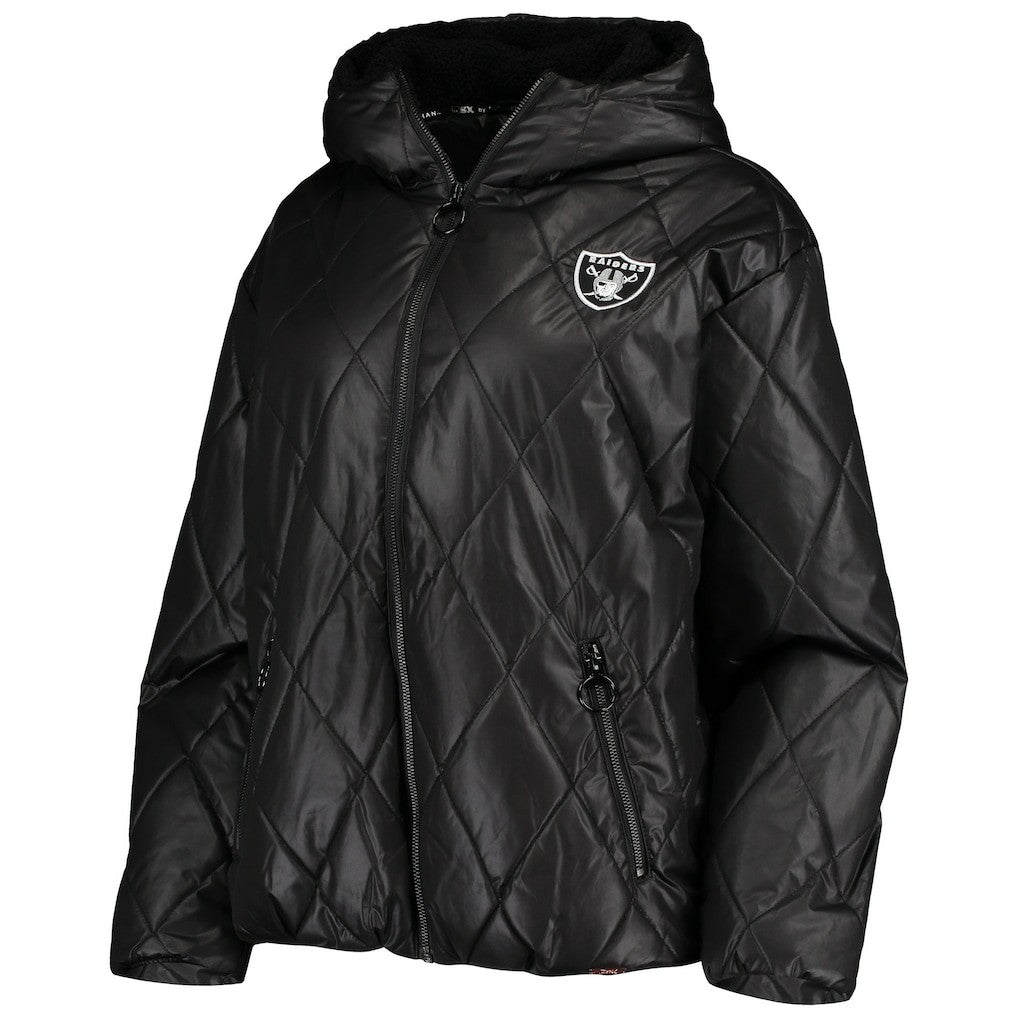 NFL Las Vegas Raiders MSX by Michael Strahan Women's Charlotte Full-Zip Hoodie Puffer Jacket