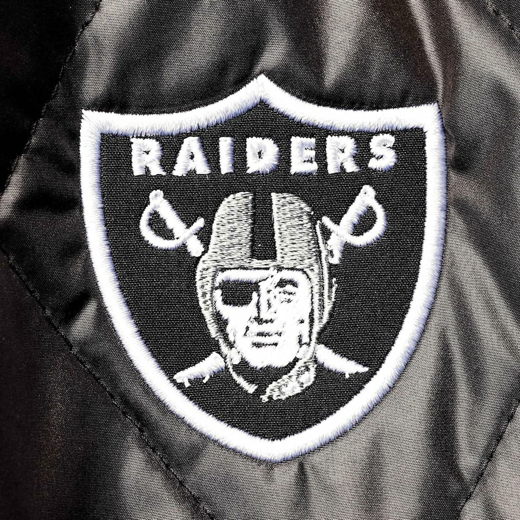 NFL Las Vegas Raiders MSX by Michael Strahan Women's Charlotte Full-Zip Hoodie Puffer Jacket