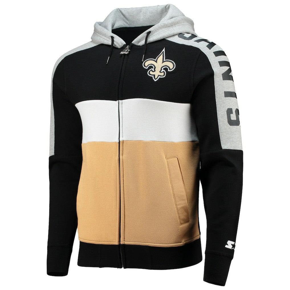 NFL New Orleans Saints Starter Playoffs Color Block Full-Zip Hoodie