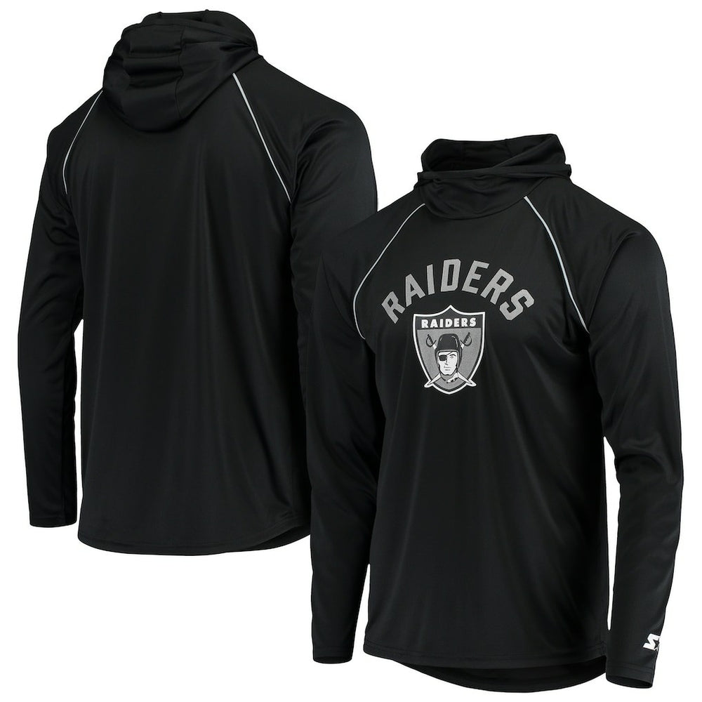 NFL Las Vegas Raiders Starter Throwback Raglan Hoodie Long Sleeve T-Shirt