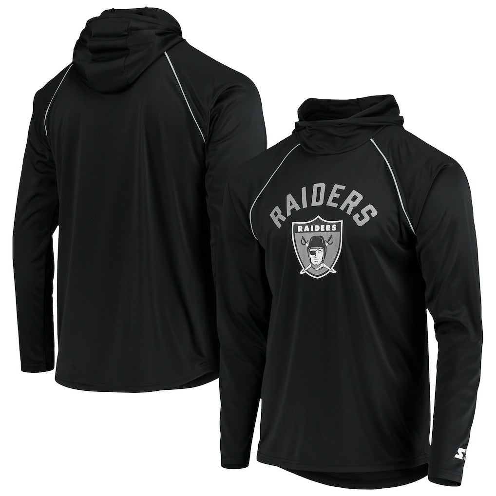 NFL Las Vegas Raiders Starter Throwback Raglan Hoodie Long Sleeve T-Shirt