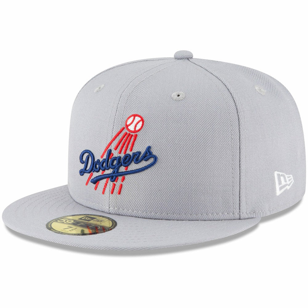 Los Angeles Dodgers Cooperstown Collection Logo 59FIFTY Fitted Hat - Gray | New Era