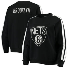 Brooklyn Nets The Wild Collective Women's Perforated Logo Pullover Sweatshirt - Black discount