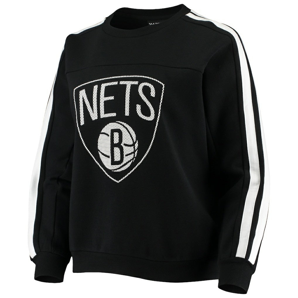 Brooklyn Nets The Wild Collective Women's Perforated Logo Pullover Sweatshirt - Black discount