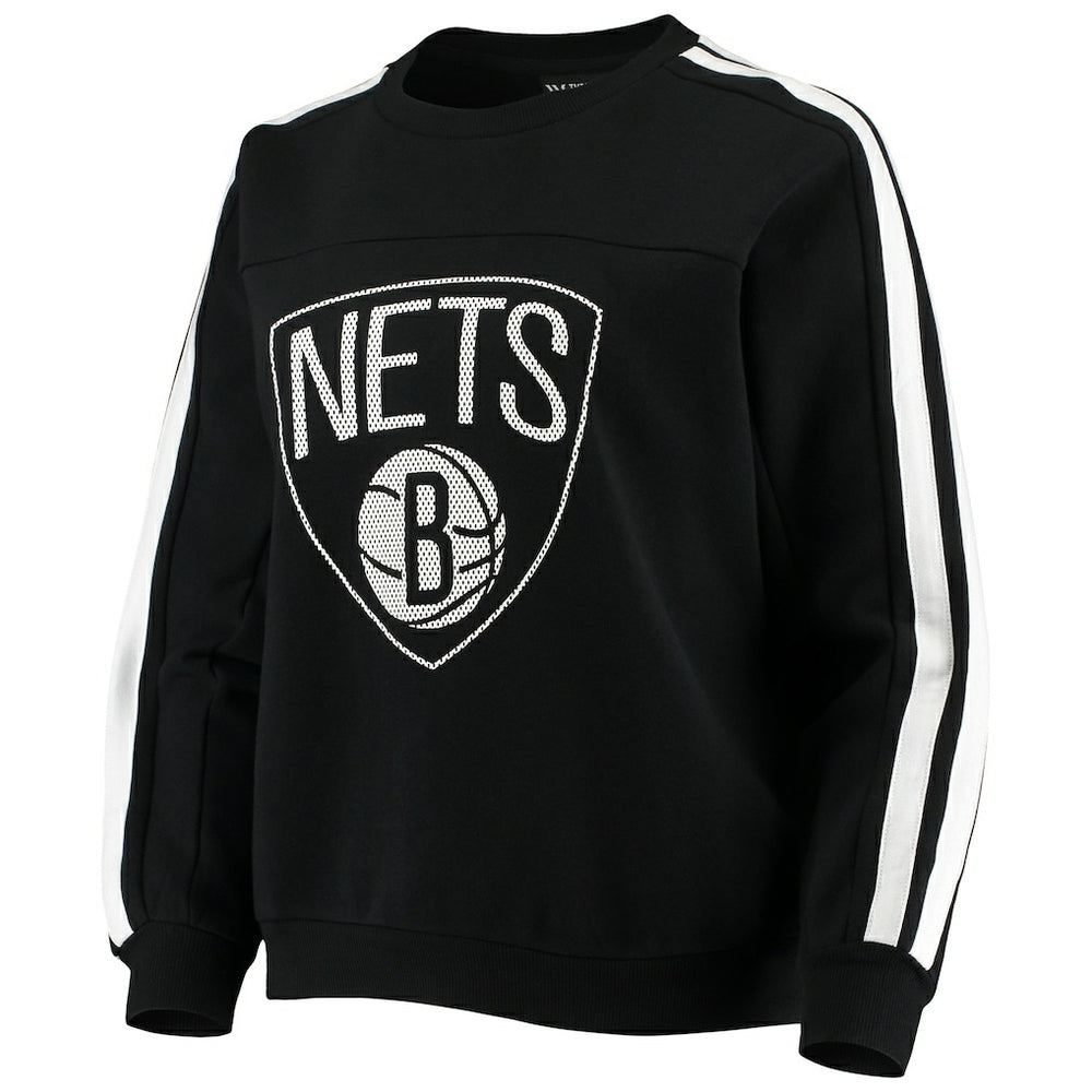 Brooklyn Nets The Wild Collective Women's Perforated Logo Pullover Sweatshirt - Black discount