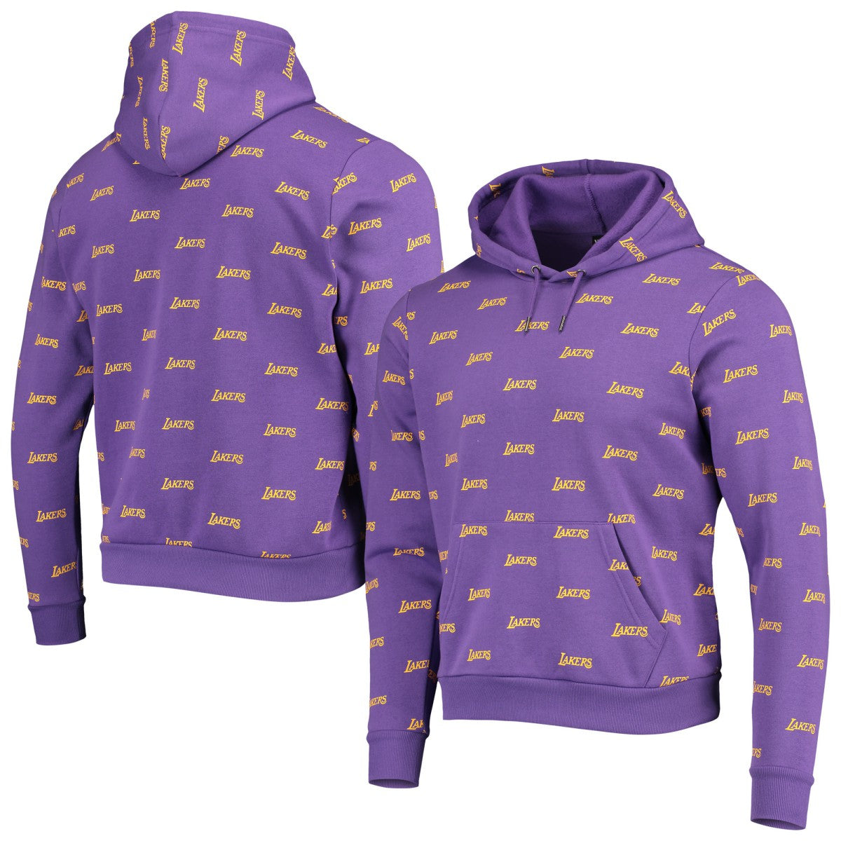 Los Angeles Lakers The Wild Collective Unisex Allover Logo Pullover Hoodie - Purple sale