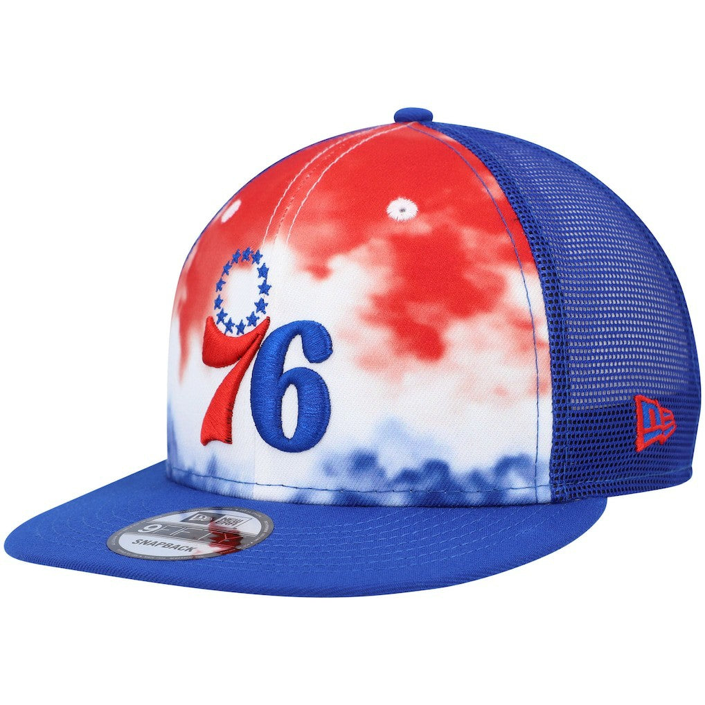 Philadelphia 76ers Hazy Trucker 9FIFTY Snapback Hat - Royal | New Era sale